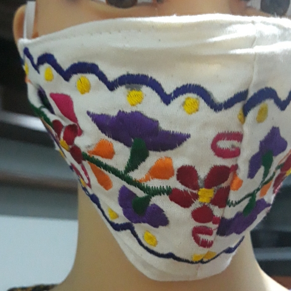 Mexican Embroidered Face Mask - Picture 3 of 3